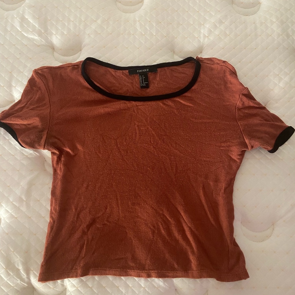 Forever 21 Burnt Orange Short Sleeve Top